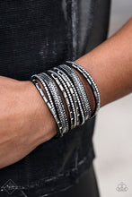Load image into Gallery viewer, A WAIT-AND-SEQUIN ATTITUDE - BLACK WRAP BRACELET