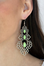 Load image into Gallery viewer, FLAMBOYANT FRILLS - GREEN EARRING
