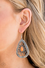 Load image into Gallery viewer, FLORAL FRILL - ORANGE EARRING