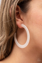 Load image into Gallery viewer, HAUTE TAMALE - WHITE HOOP ACRYLIC EARRING