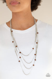 OPEN FOR OPULENCE - BROWN NECKLACE