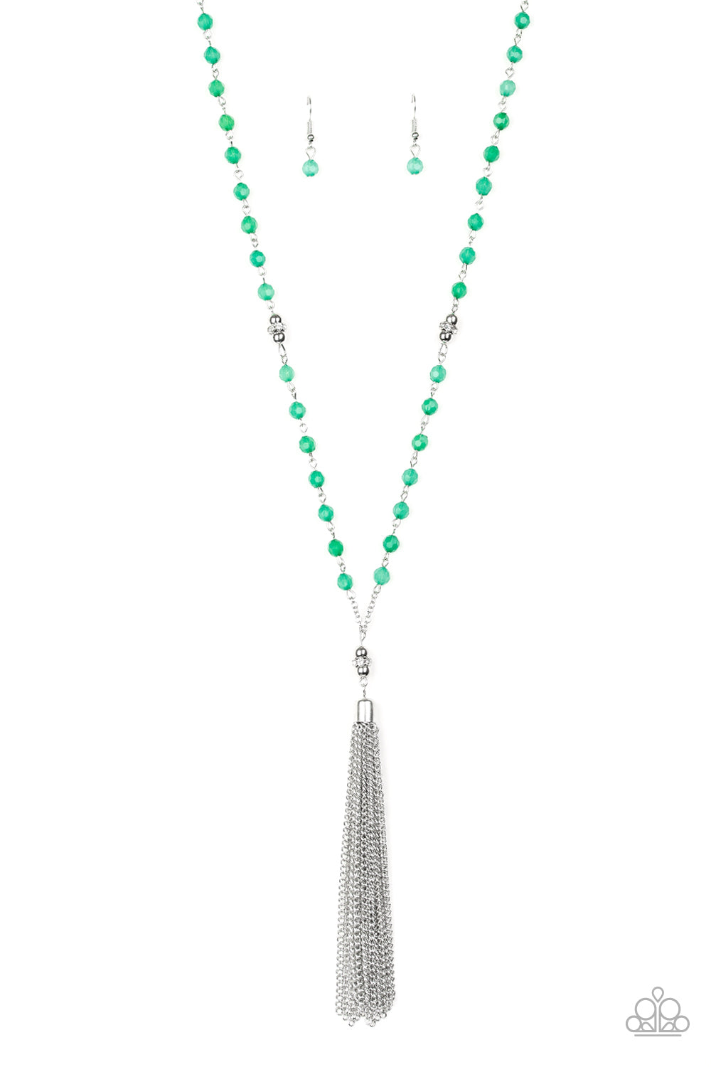 TASSEL TAKEOVER - GREEN NECKLACE