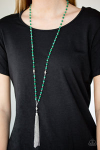 TASSEL TAKEOVER - GREEN NECKLACE