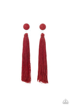 Load image into Gallery viewer, TIGHTROPE TASSEL - RED POST TASSEL EARRING