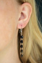 Load image into Gallery viewer, TRICKLE-DOWN EFFECT - BLACK EARRING