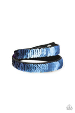 Load image into Gallery viewer, UNDER THE SEQUINS - PURPLE/BLUE WRAP BRACELET
