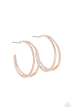 Load image into Gallery viewer, RUSTIC CURVES - ROSE GOLD POST HOOP EARRING