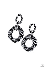 Load image into Gallery viewer, CONFETTI CONGO - BLACK/SILVER ACRYLIC POST EARRING