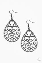 Load image into Gallery viewer, LOVELY LOTUS - BLACK EARRING