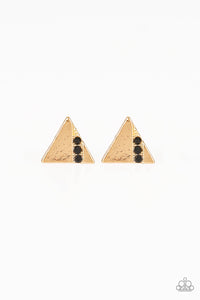 PYRAMID PARADISE - BLACK POST EARRING