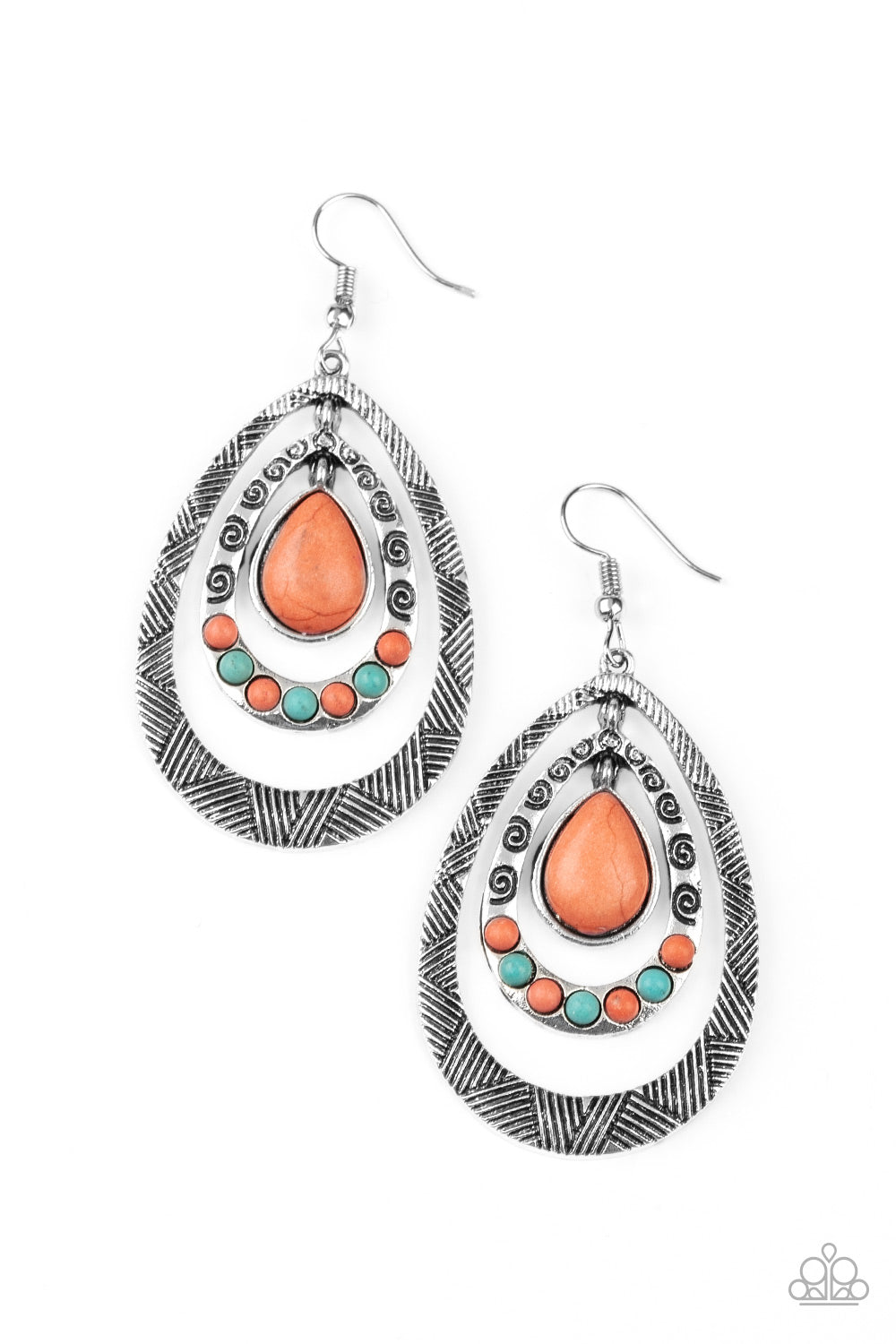 TERRA TEARDROPS - ORANGE EARRING