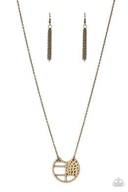 ABSTRACT AZTEC - BRASS NECKLACE