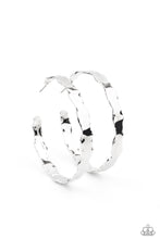 Load image into Gallery viewer, EXHILARATED EDGE - SILVER POST HOOP EARRING