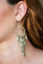 Load image into Gallery viewer, FEATHER FRENZY - BRASS EARRING