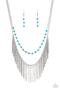 FIERCE IN FRINGE - BLUE NECKLACE