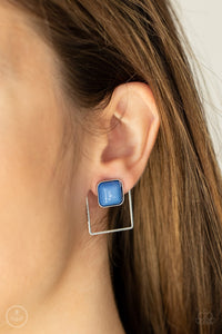 FLAIR AND SQUARE - BLUE POST EARRING
