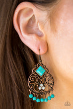 Load image into Gallery viewer, WESTERN WONDER - COPPER/TURQUOISE EARRING