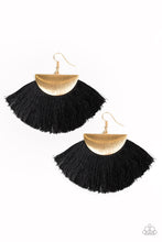 Load image into Gallery viewer, FOX TRAP - GOLD/BLACK FRINGE EARRING