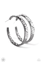 Load image into Gallery viewer, GLITZY BY ASSOCIATION -  BLACK/WHITE POST HOOP EARRING