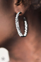 Load image into Gallery viewer, GLITZY BY ASSOCIATION -  BLACK/WHITE POST HOOP EARRING