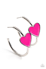 Load image into Gallery viewer, KISS UP - PINK POST HOOP EARRING