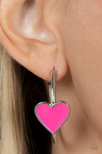 Load image into Gallery viewer, KISS UP - PINK POST HOOP EARRING