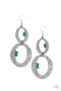 OVAL AND OVAL AGAIN - GREEN EARRING