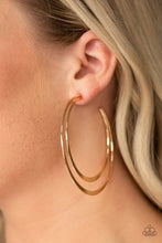 Load image into Gallery viewer, LAST HOOP-RAH - GOLD POST HOOP EARRING