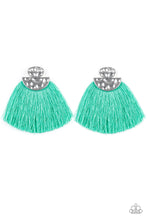 Load image into Gallery viewer, MAKE SOME PLUME - GREEN FRINGE POST EARRING
