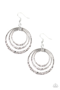 METALLIC RUFFLE - SILVER EARRING