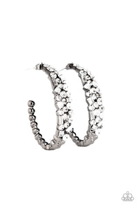 A GLITZY CONSCIENCE -BLACK POST HOOP EARRING