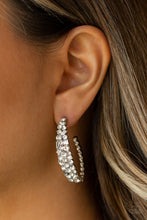 Load image into Gallery viewer, A GLITZY CONSCIENCE -BLACK POST HOOP EARRING