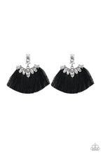 Load image into Gallery viewer, FORMAL FLAIR - BLACK FRINGE POST EARRING