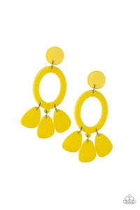 SPARKLING SHORES - YELLOW ACRYLIC POST EARRING