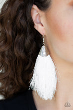 Load image into Gallery viewer, TASSEL TEMPTRESS - WHITE FRINGE EARRING
