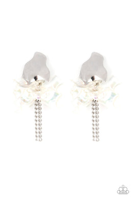 HARMONICALLY HOLOGRAPHIC - WHITE POST EARRING
