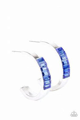 BURSTING WITH BRILLIANCE - BLUE POST HOOP EARRING