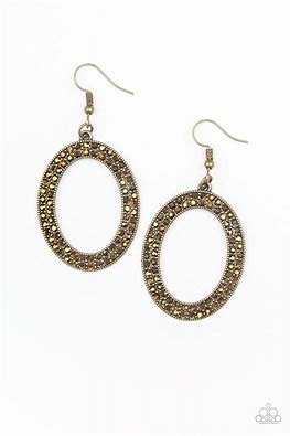 GO DOWN IN GLITTER - BRASS EARRING