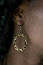 Load image into Gallery viewer, GO DOWN IN GLITTER - BRASS EARRING