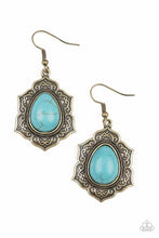 Load image into Gallery viewer, SO SANTA FE - BRASS/TURQUOISE EARRING