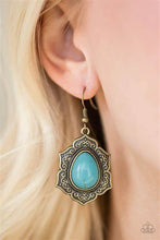 Load image into Gallery viewer, SO SANTA FE - BRASS/TURQUOISE EARRING