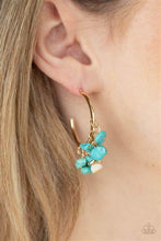Load image into Gallery viewer, GORGEOUSLY GROUNDING - GOLD/TURQUOISE HOOP EARRING