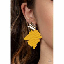 Load image into Gallery viewer, CRIMPED COUTURE - YELLOW POST EARRING