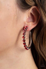 Load image into Gallery viewer, PHOTO FINISH - RED POST HOOP EARRING